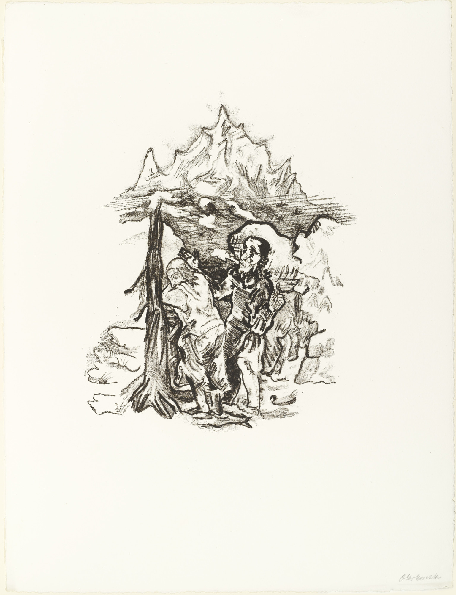 Oskar Kokoschka. Fear and Hope (The Man Comforts the Woman) (plate 7) from O Eternity - Thou Word of Thunder (Bach Cantata)