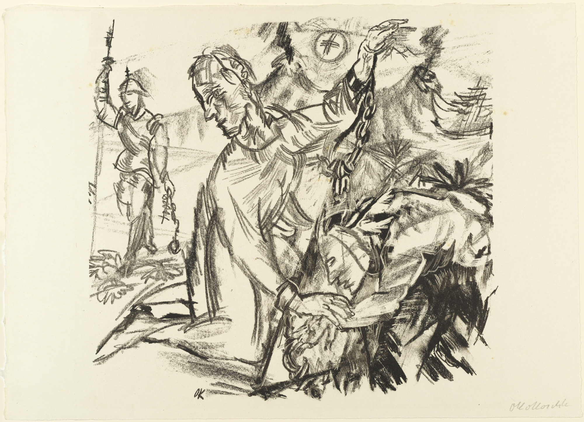 Oskar Kokoschka. The New Columbus and Saint George (Der neue Columbus und der heilige Georg) from The Bound Columbus (Der gefesselte Kolumbus)