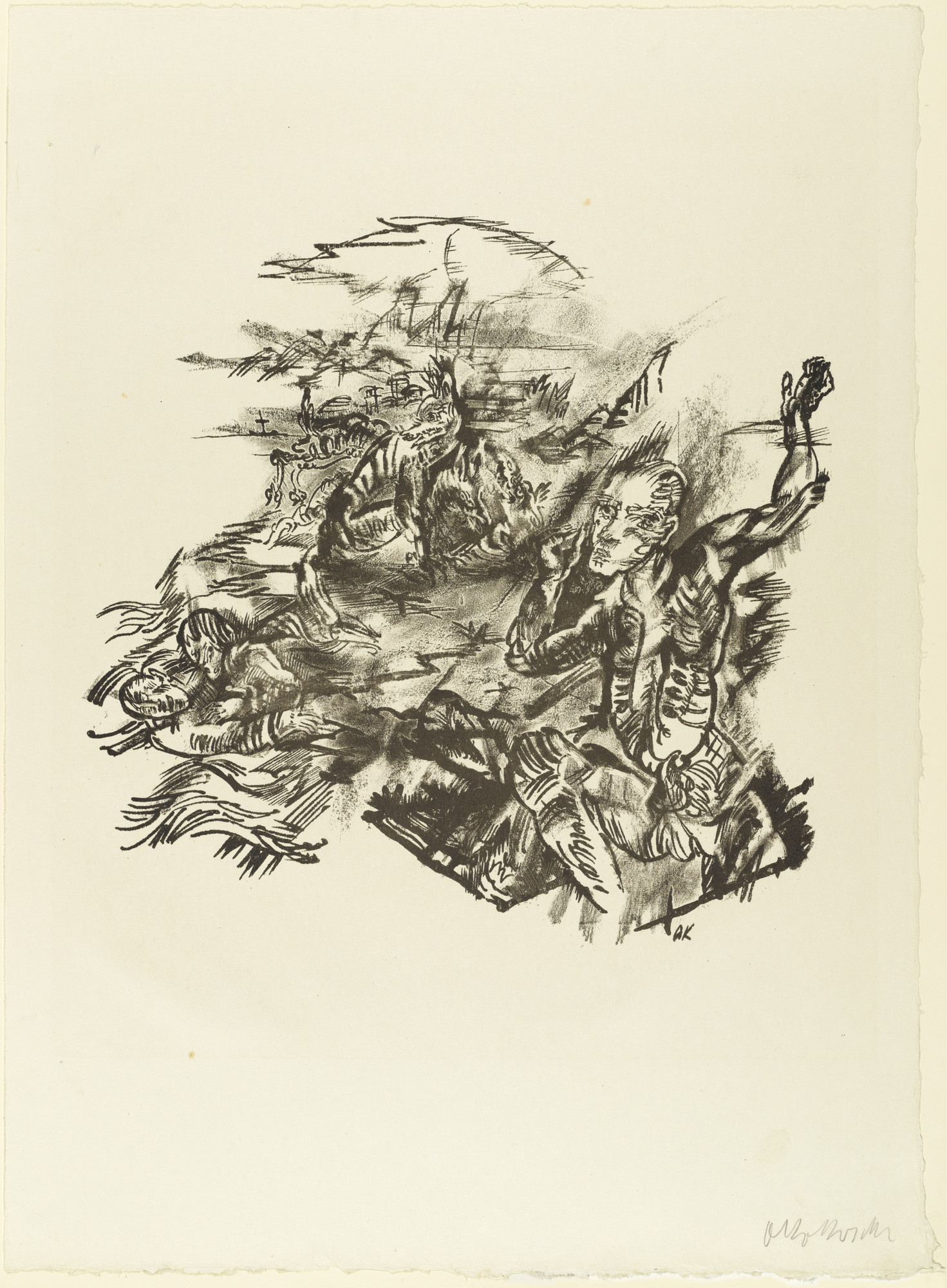 Oskar Kokoschka. The Path to the Grave (Der Weg ins Grab) (plate 4) from The Bound Columbus (Der gefesselte Columbus)