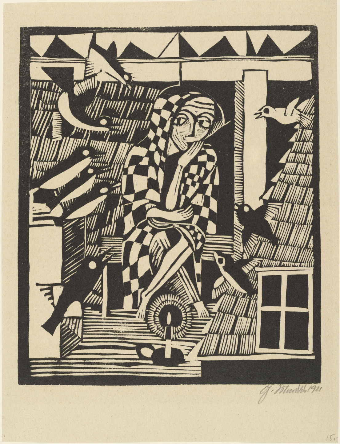 Gerhard Marcks. The Owl (Die Eule) from the portfolio New European Graphics, 1st Portfolio: Masters of the State Bauhaus, Weimar, 1921 (Neue europäische Graphik, 1. Mappe: Meister des Staatlichen Bauhauses in Weimar, 1921). 1921