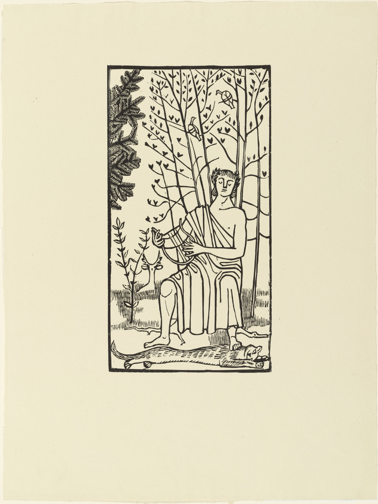 Singing Orpheus (Singender Orpheus) from the portfolio Orpheus: 10 Woodcuts on the Verses of Ovid (10 Holzschnitte zu den Versen des Ovid)