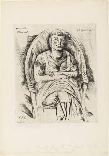 Margarethe Kleinschmidt in a Wicker Chair