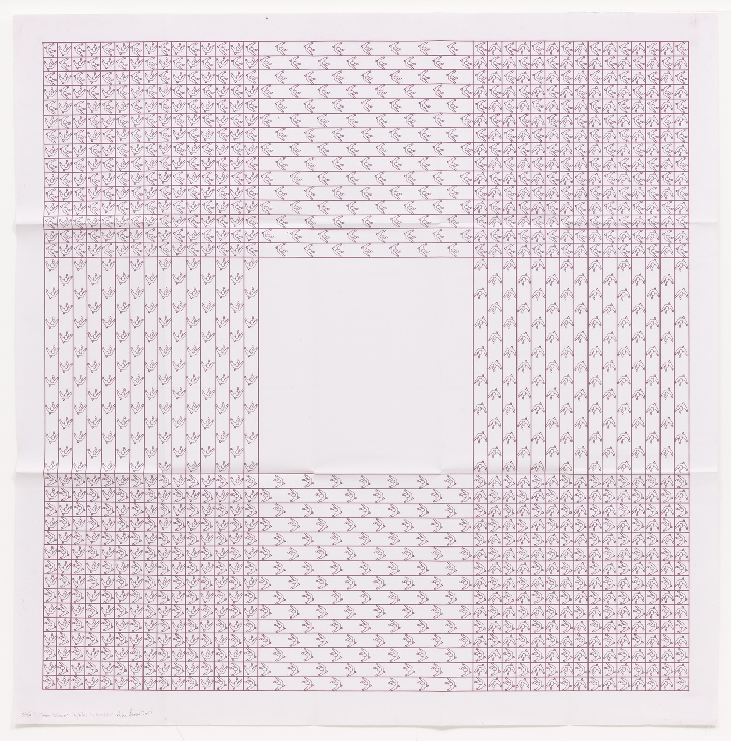 León Ferrari. Square (Cuadrado) from the series Heliographs (Heliografías). 1982, signed 2007