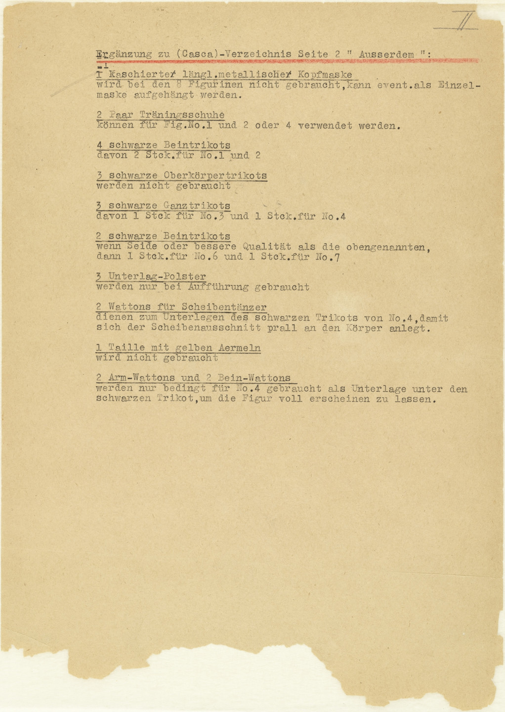 Oskar Schlemmer. Notes and sketches for The Triadic Ballet (Das triadische Ballett). c. 1938