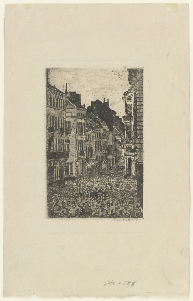 The Music in the Rue de Flandre, Ostend (La Musique Rue de Flandre, Ostende)