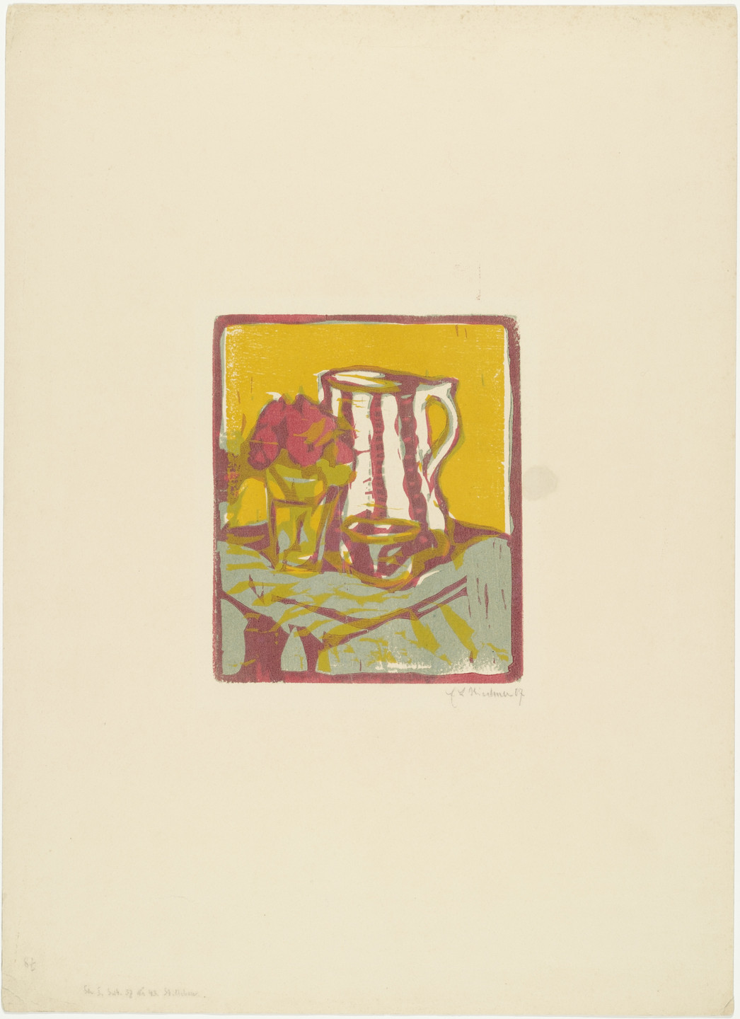 Ernst Ludwig Kirchner. Still Life (Stilleben) from the portfolio Brücke 1908. 1907, published 1908