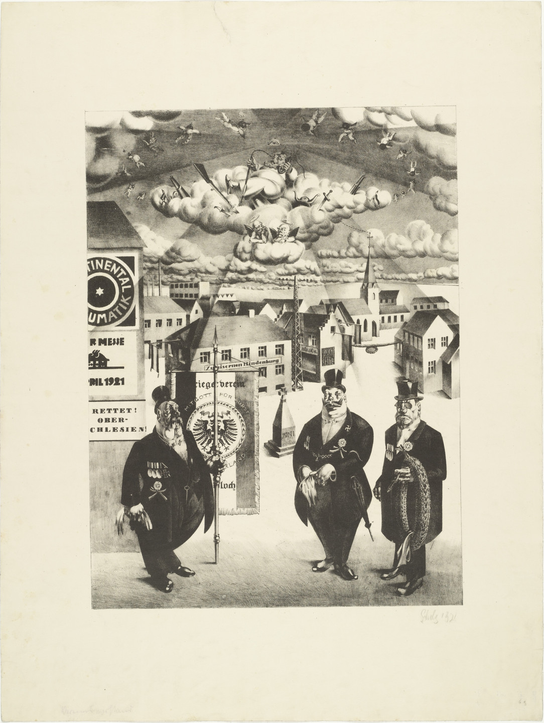Georg Scholz. Glorification of the Veteran&#39;s Association (Apotheose des Kriegervereins). 1921