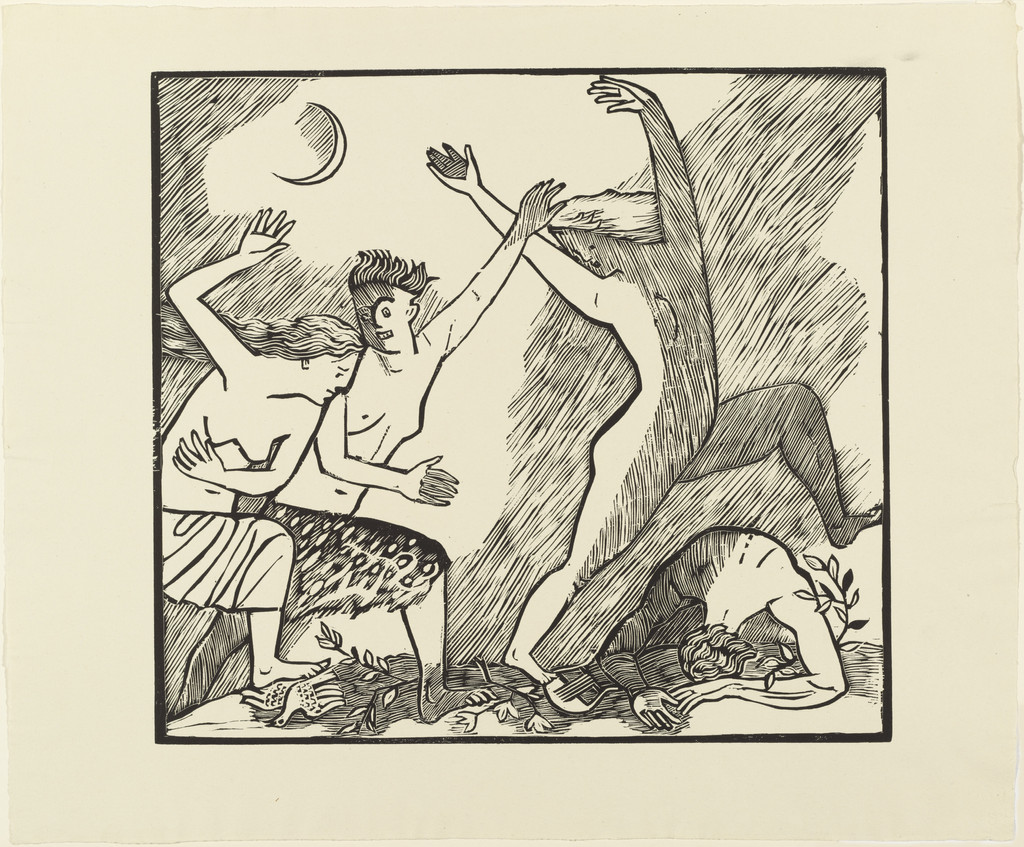 Death by the Maenads (Tod durch die Mänaden) from the portfolio Orpheus: 10 Woodcuts on the Verses of Ovid (10 Holzschnitte zu den Versen des Ovid)