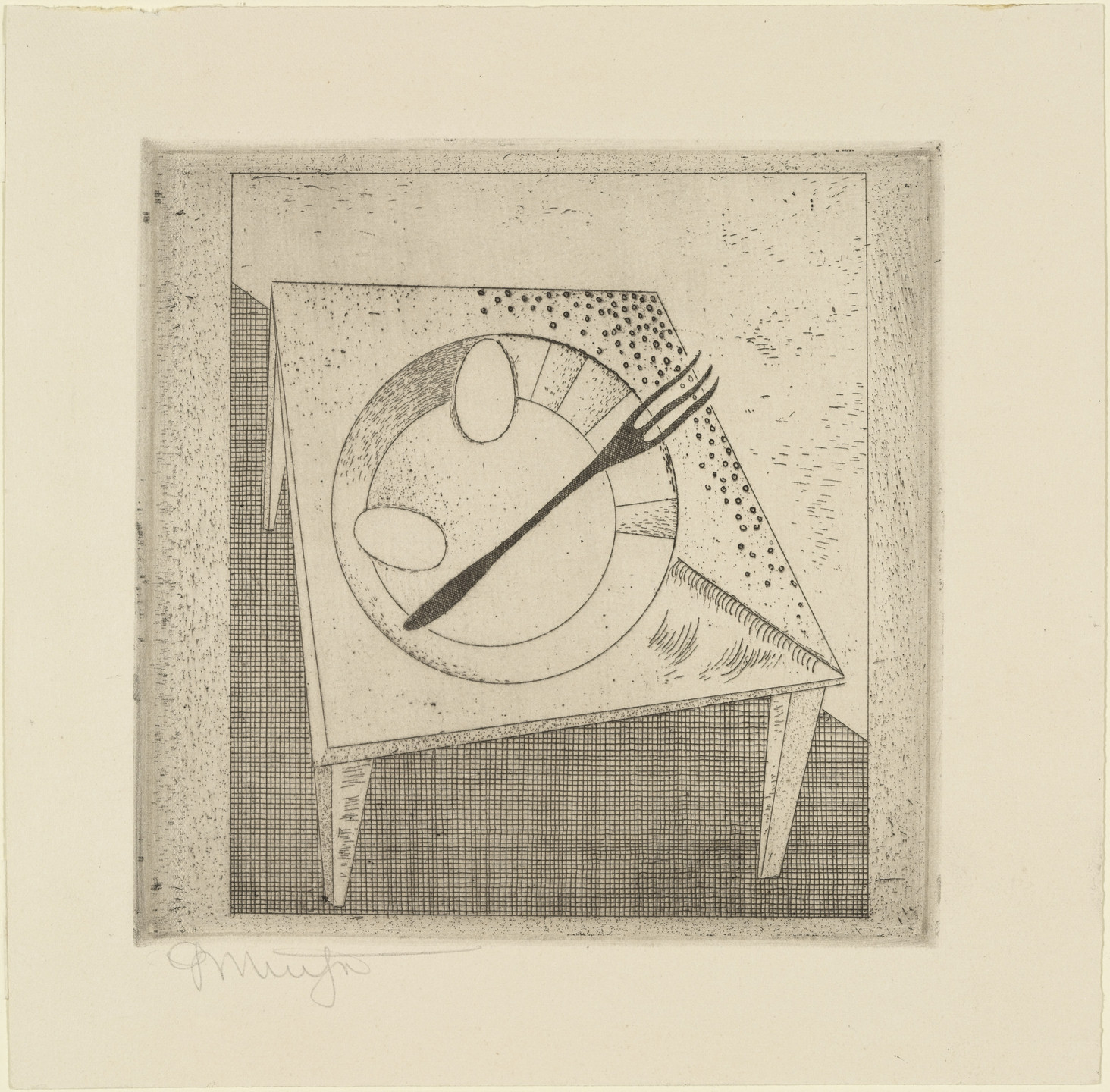 Georg Muche. On the Table (Auf dem Tisch) from Masters' Portfolio of the Staatliches Bauhaus (Meistermappe des Staatlichen Bauhauses). (1923)