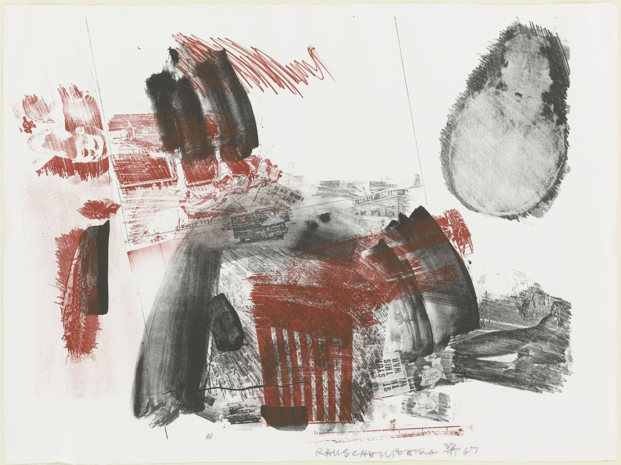 Robert Rauschenberg. Test Stone #3 (Red with Dante Man) from Booster and 7 Studies