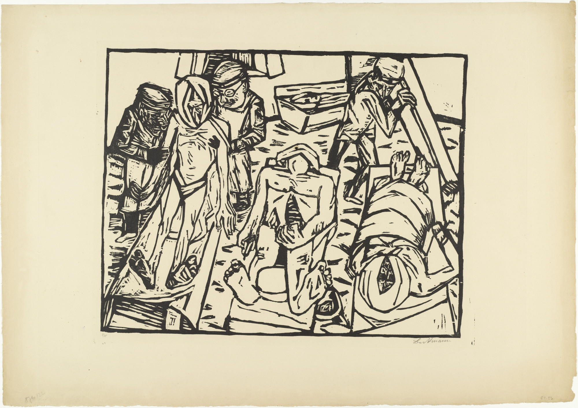 Max Beckmann. Morgue (Totenhaus). printed 1922, published 1924