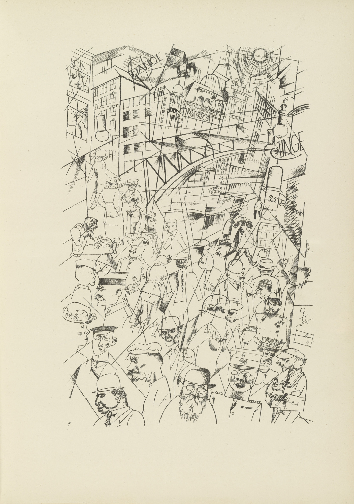George Grosz. Friedrichstraße (plate, folio 3) from Ecce Homo