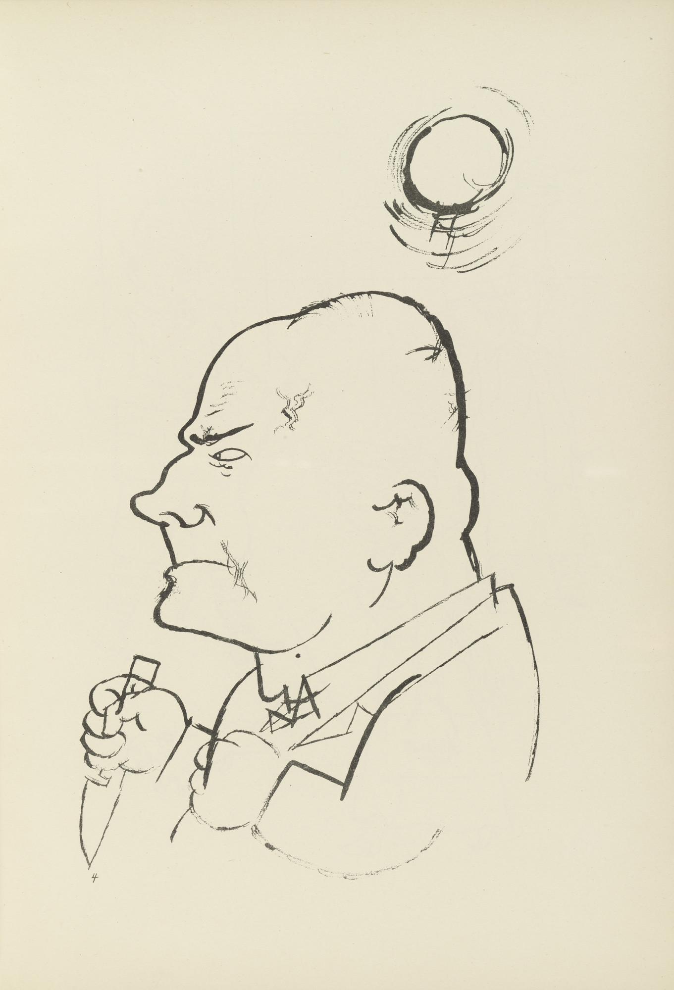 George Grosz. Grimmiger Mann (plate, folio 6) from Ecce Homo