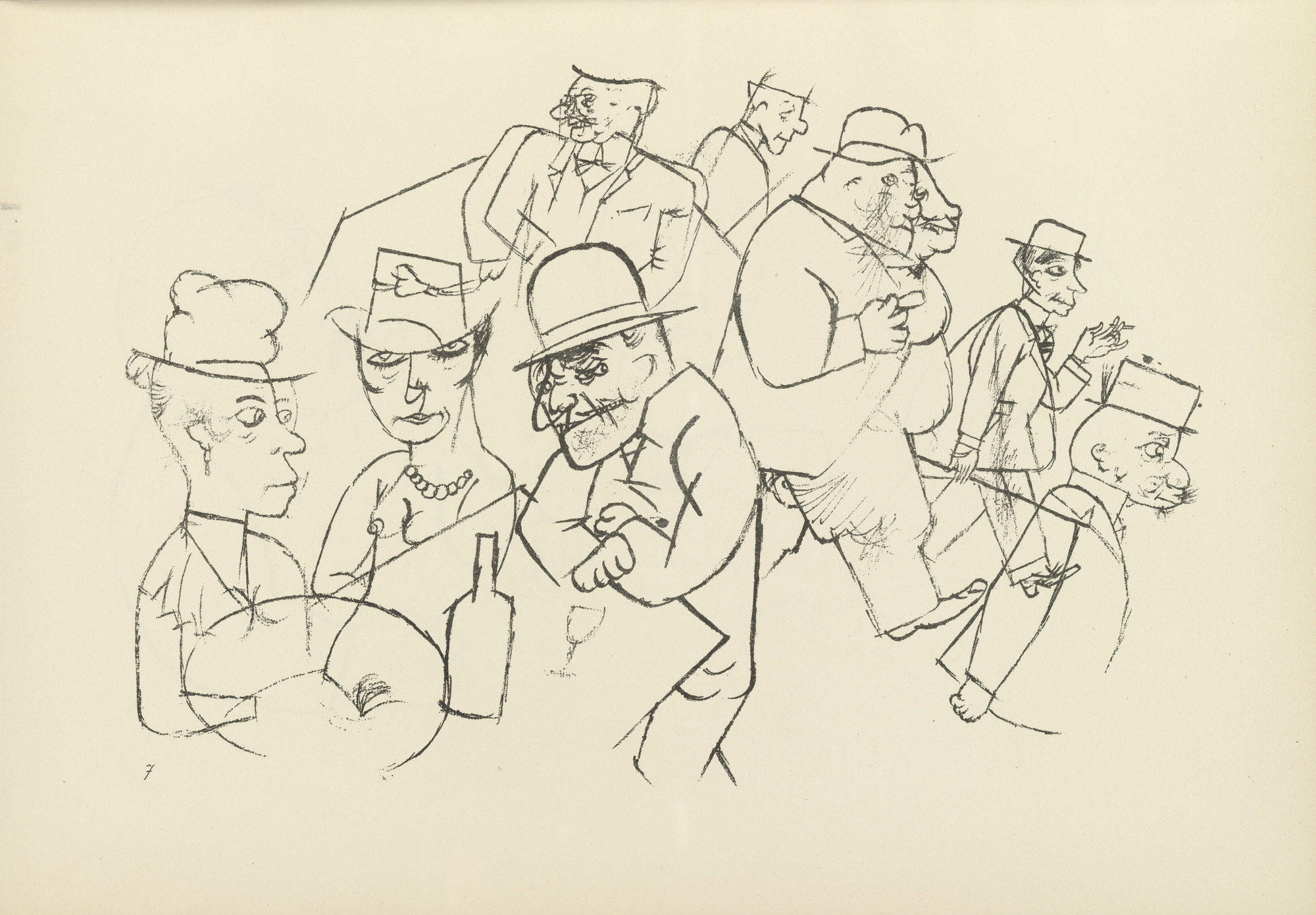 George Grosz. Schönheitsabend in der Motzstraße (plate, folio 10) from Ecce Homo. 1922–23 (original executed in 1918)