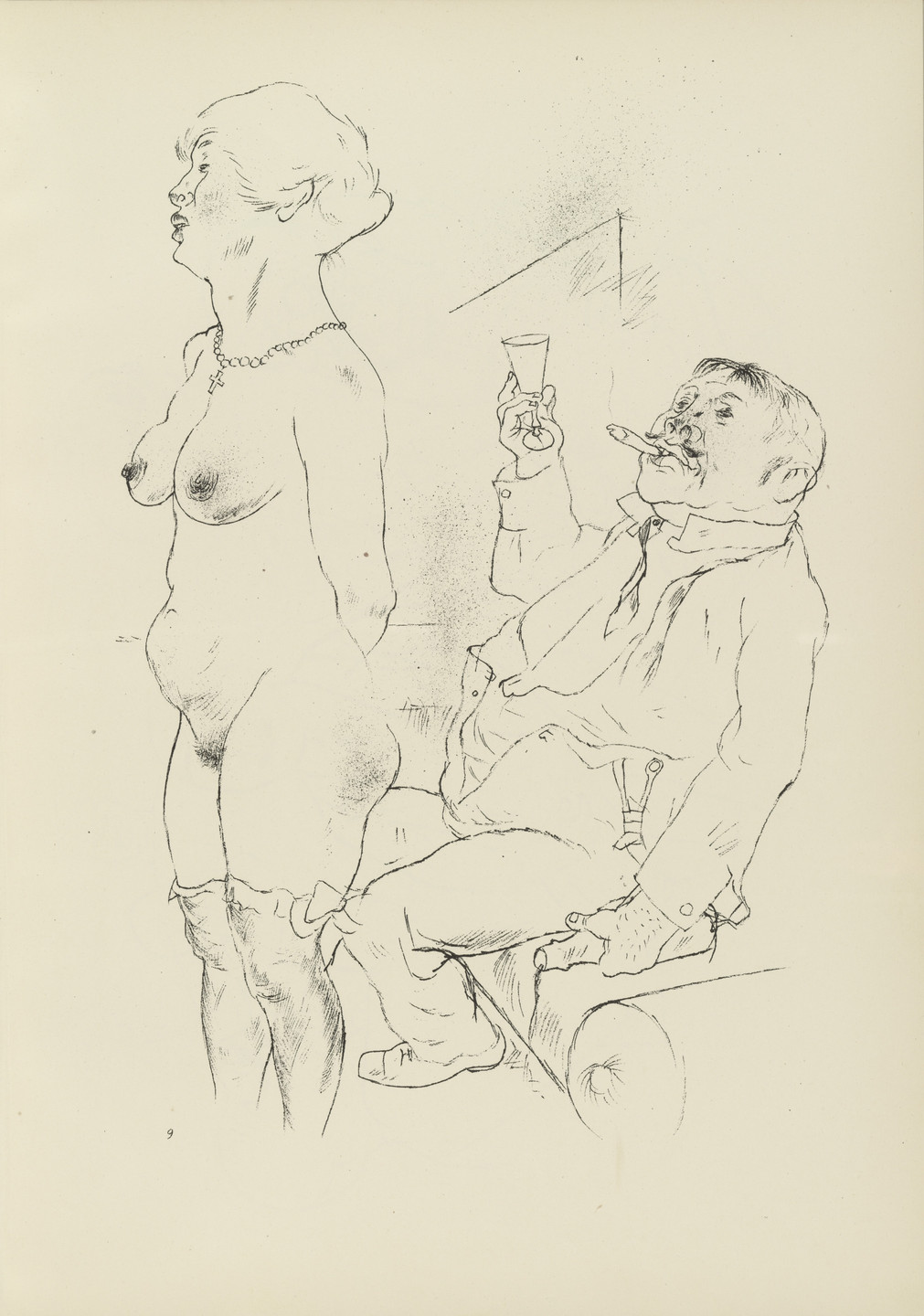 George Grosz. Entkleidung (plate, folio 12) from Ecce Homo. 1922–23 (original executed in 1921)