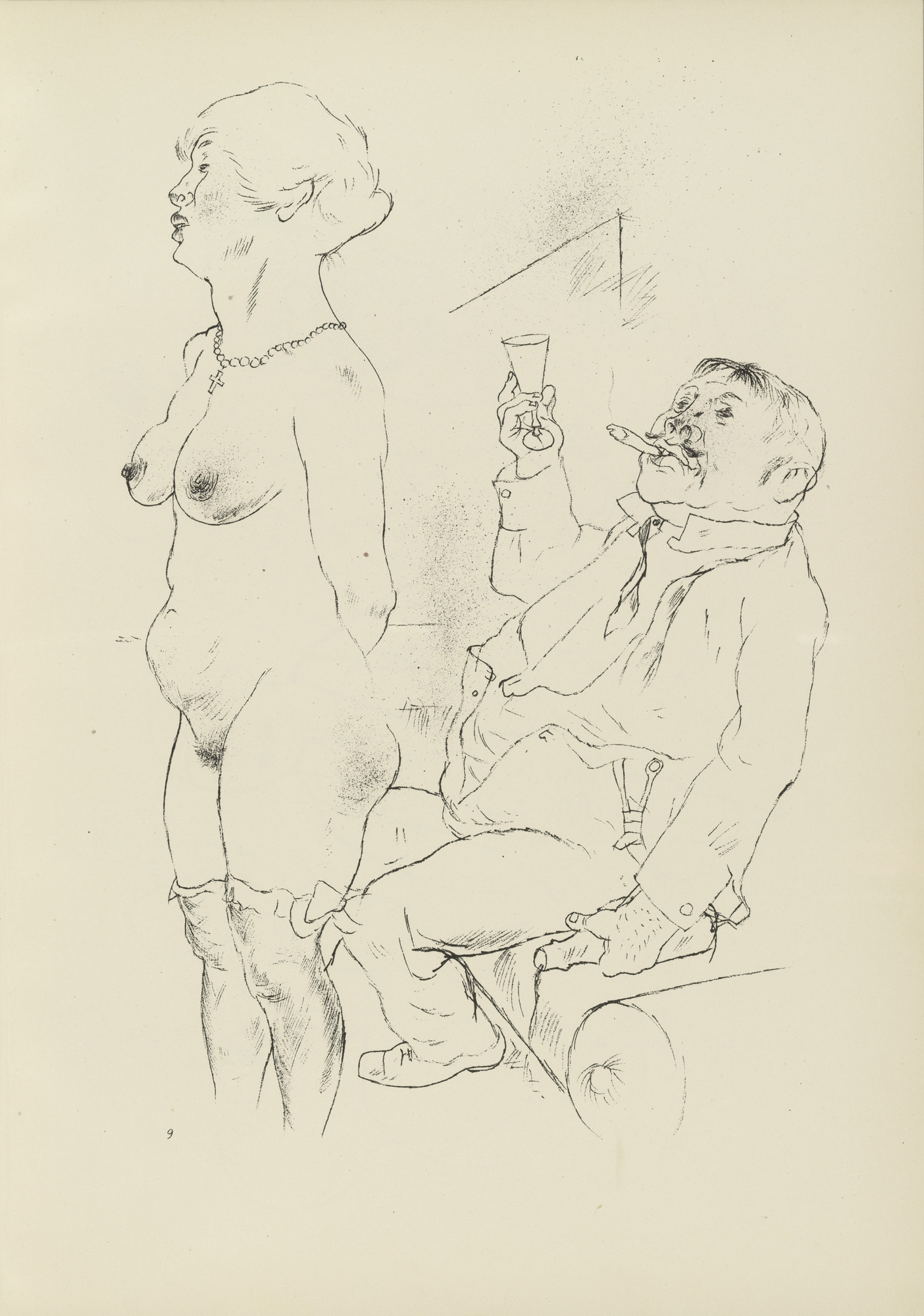 George Grosz. Entkleidung (plate, folio 12) from Ecce Homo