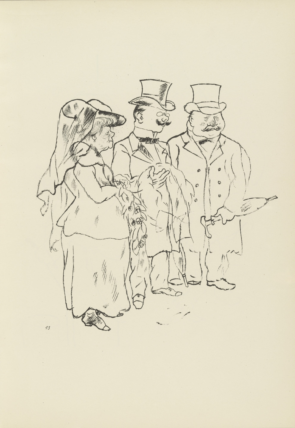 George Grosz. Hinterbliebene (plate, folio 17) from Ecce Homo. 1922–1923 (original executed in 1921)