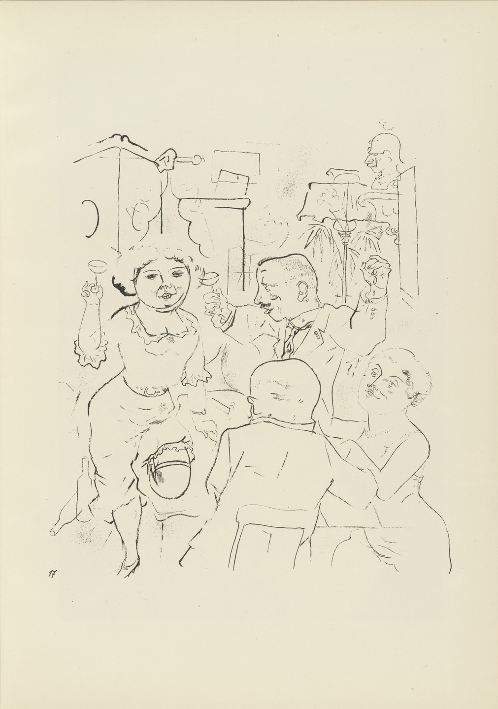 George Grosz. Verlobung (plate, folio 21) from Ecce Homo. 1922–23 (original executed in 1922)