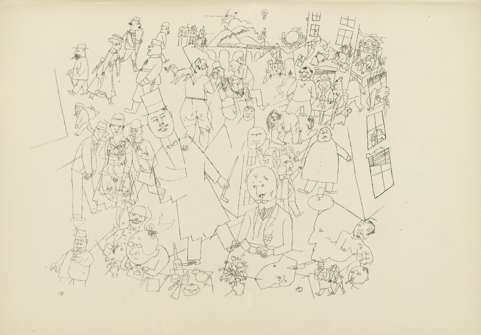 George Grosz. Bürgerliche Welt (plate, folio 23) from Ecce Homo. 1922–23 (original executed in 1920)