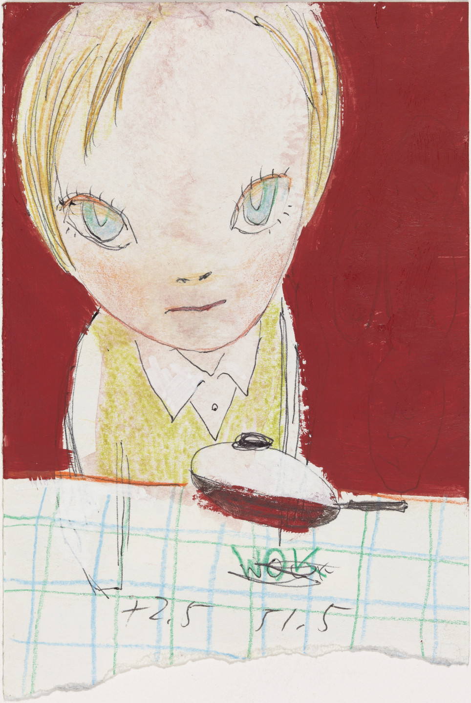 Yoshitomo Nara. Untitled (Boy with wok) from the series Time of My Life. 1992–2000