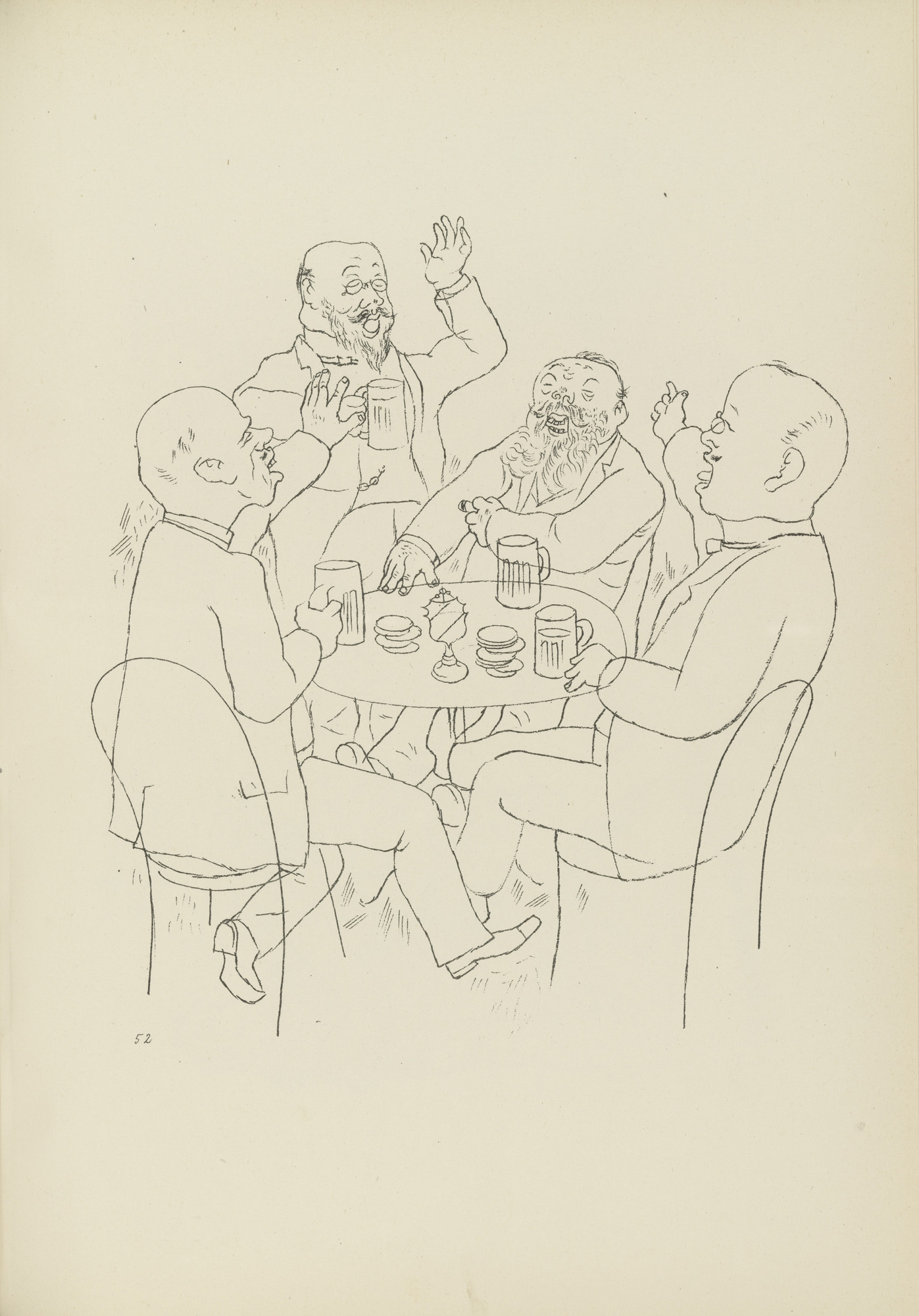George Grosz. O alte Burschenherrlichkeit (plate, folio 64) from Ecce Homo