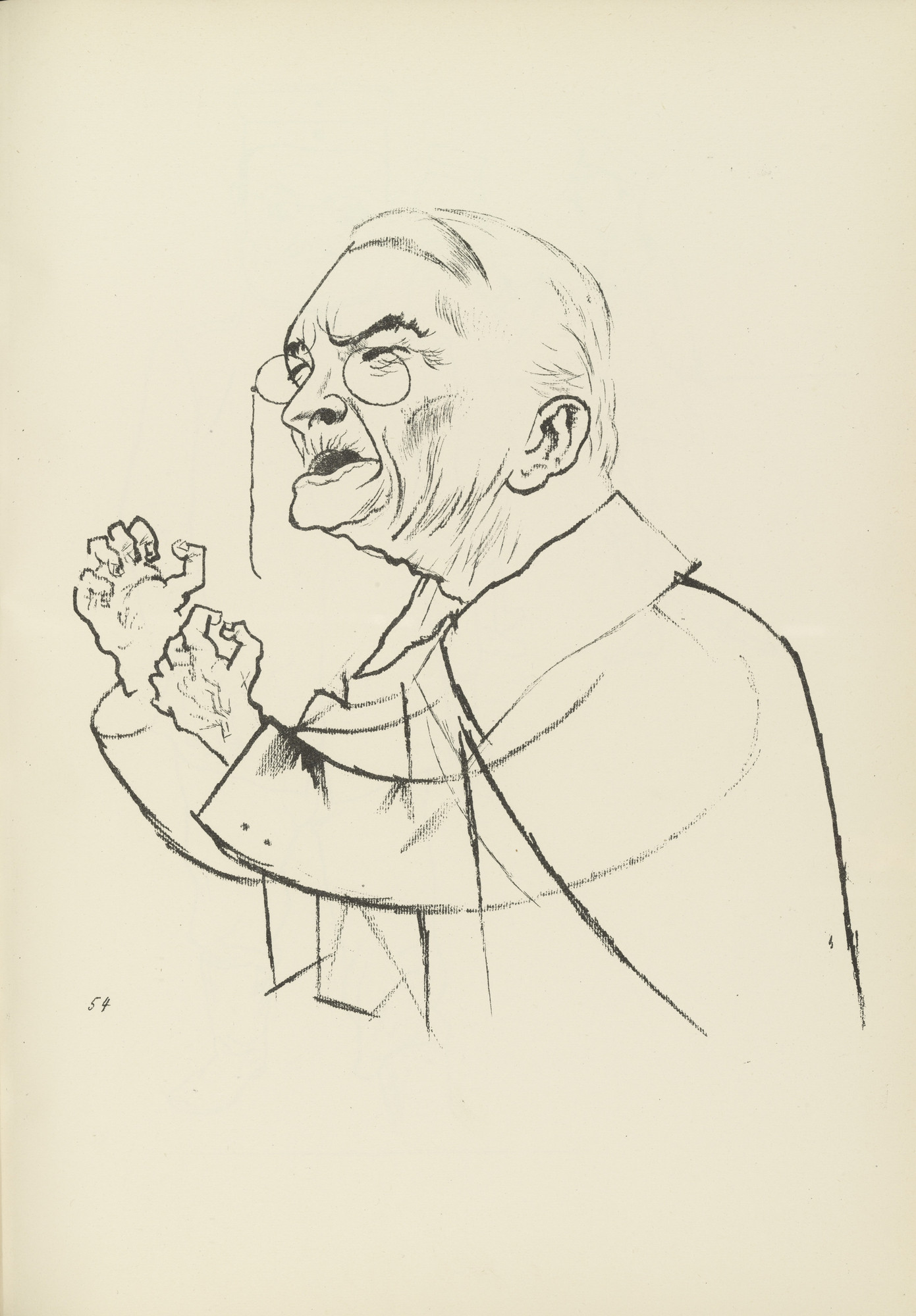 George Grosz. Ledebour (plate, folio 67) from Ecce Homo