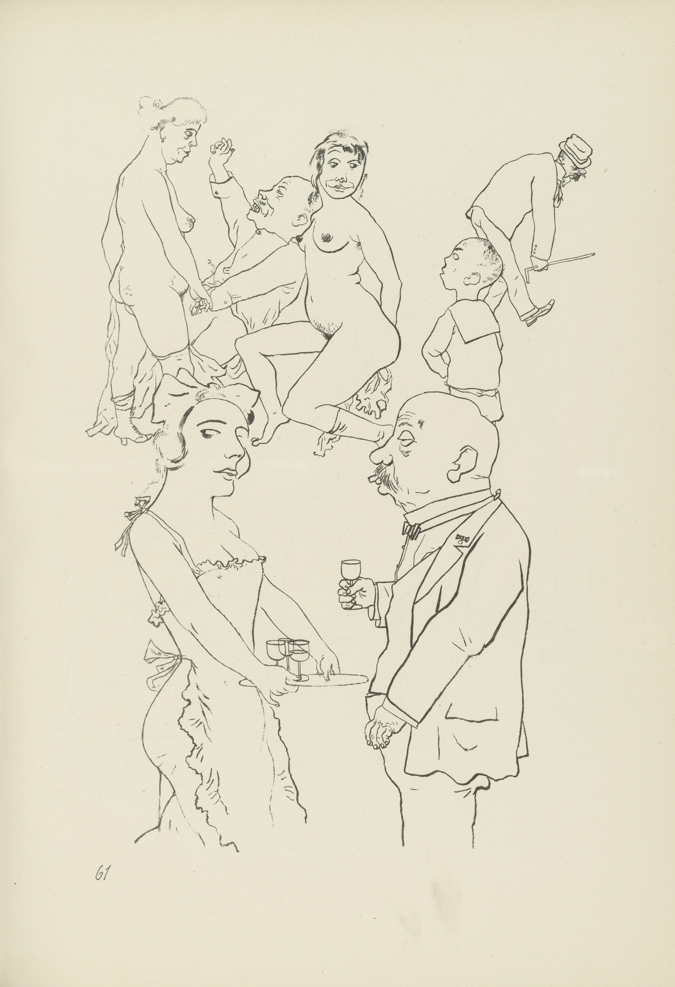 George Grosz. Genreszene (plate, folio 75) from Ecce Homo