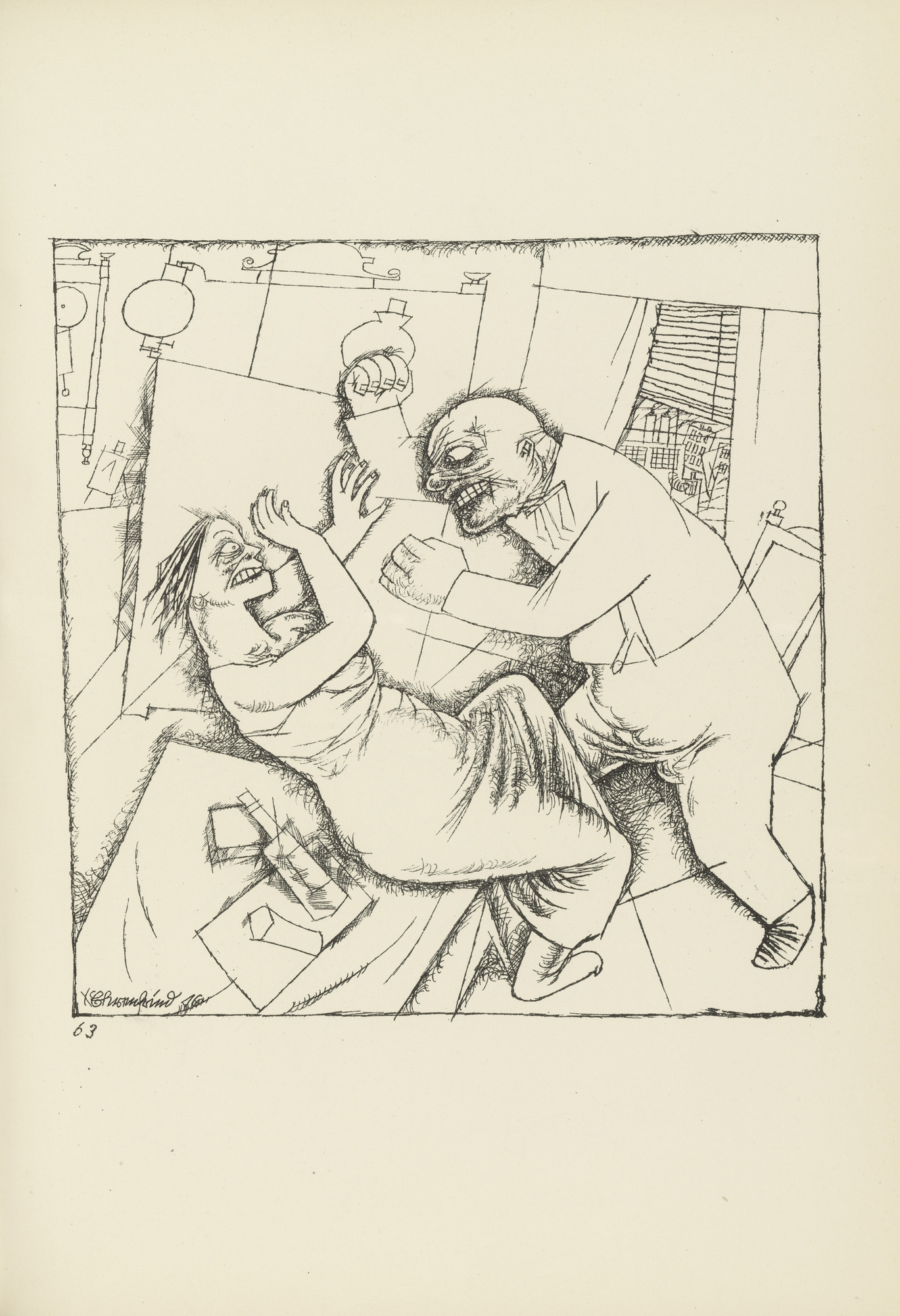 George Grosz. Eheszene (plate, folio 77) from Ecce Homo