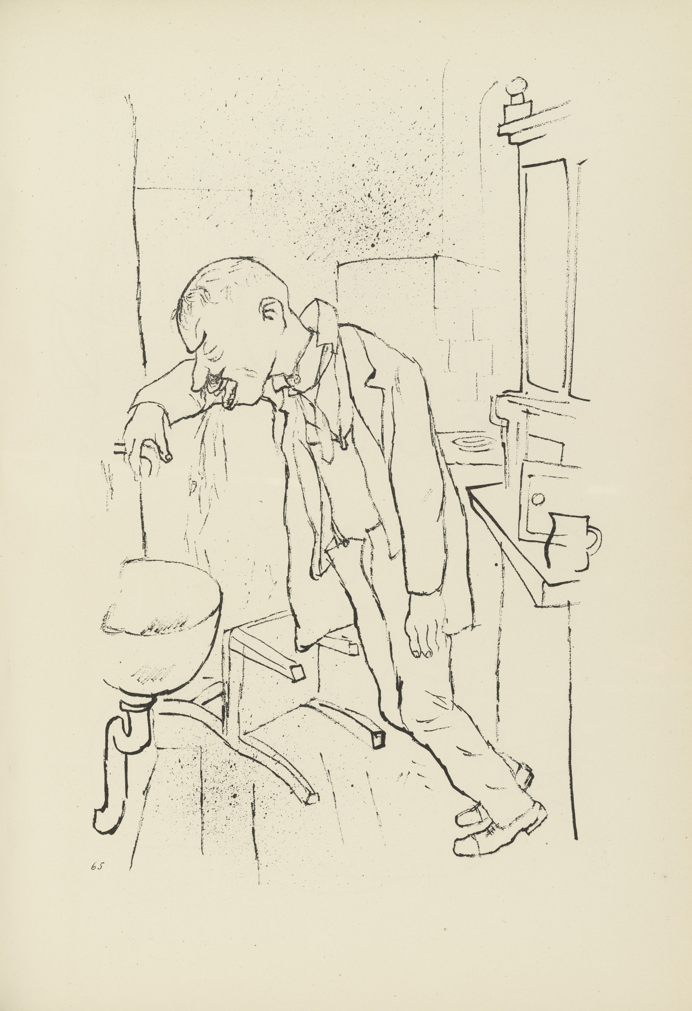 George Grosz. Magenbeschwerden (plate, folio 80) from Ecce Homo