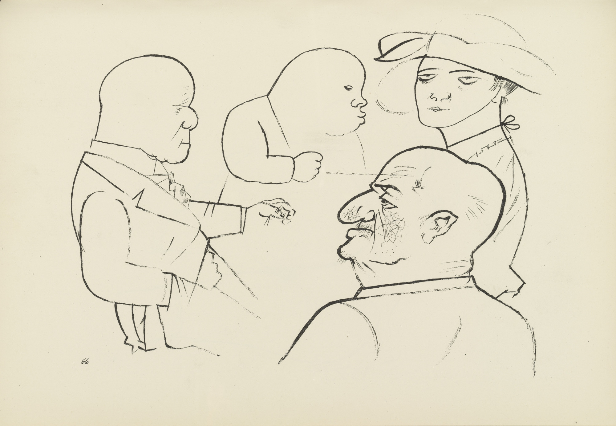 George Grosz. Haifische (plate, folio 81) from Ecce Homo