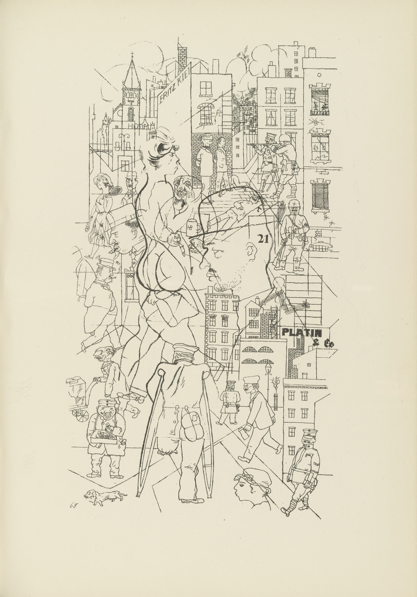 George Grosz. Querschnitt (plate, folio 83) from Ecce Homo