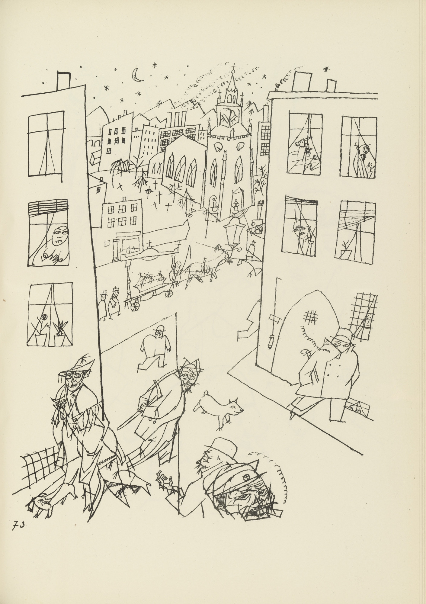 George Grosz. Vorstadt (plate, folio 89) from Ecce Homo