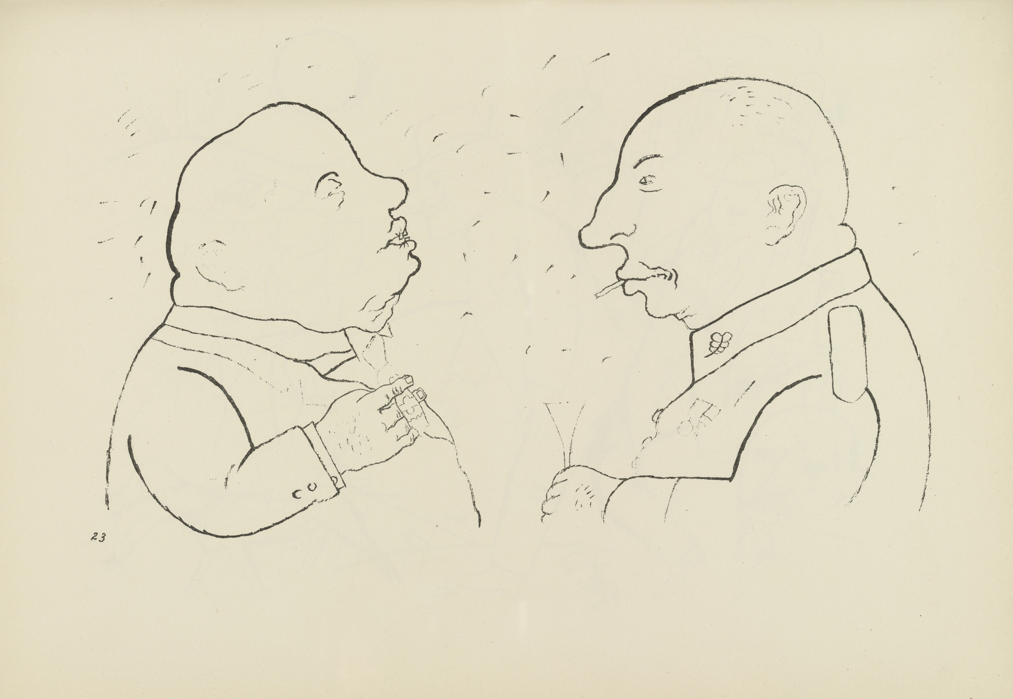 George Grosz. Die Verantwortlichen (plate, folio 29) from Ecce Homo. 1922–23 (original executed in 1920)