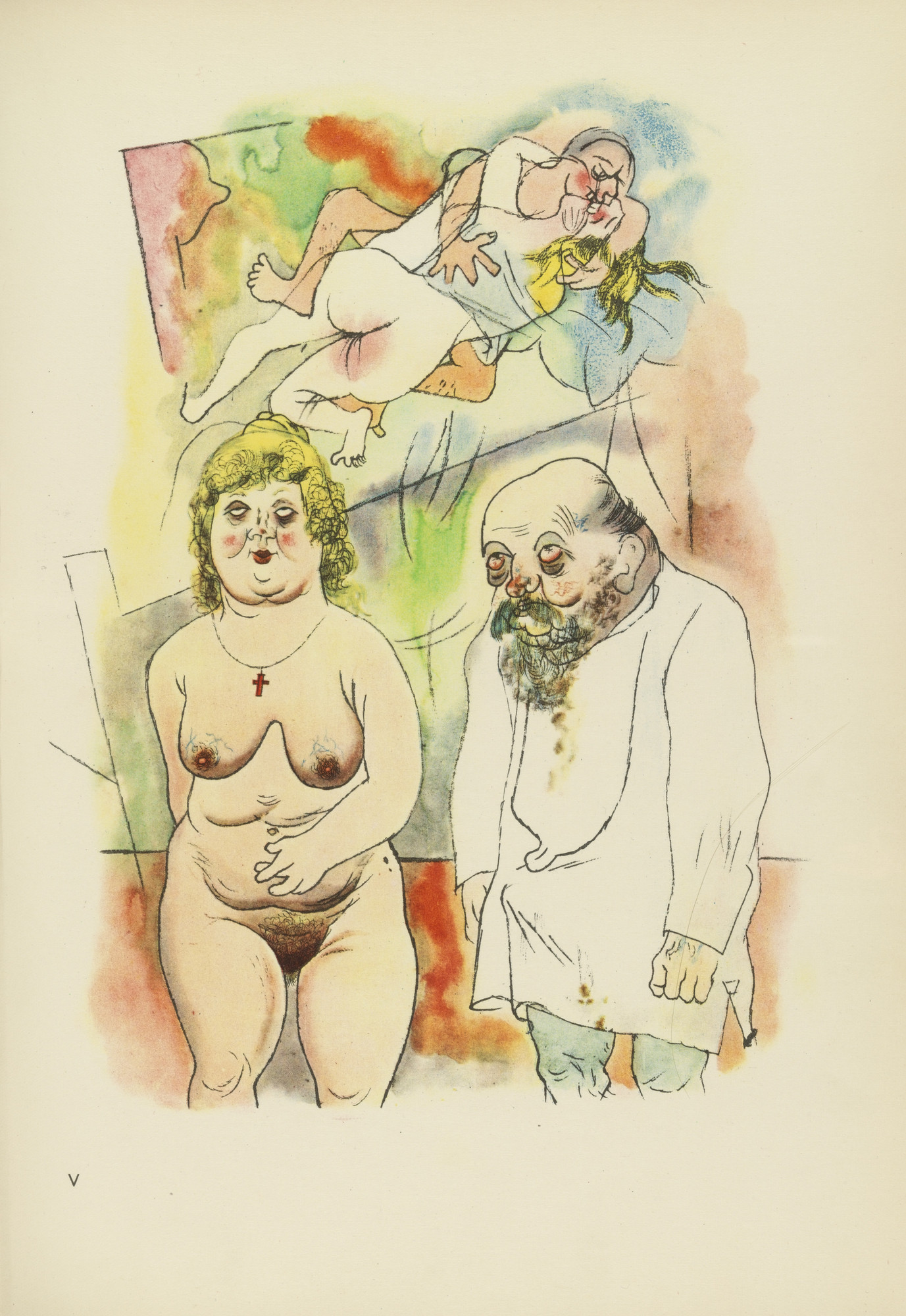 George Grosz. Pappi und Mammi (plate, folio 33) from Ecce Homo