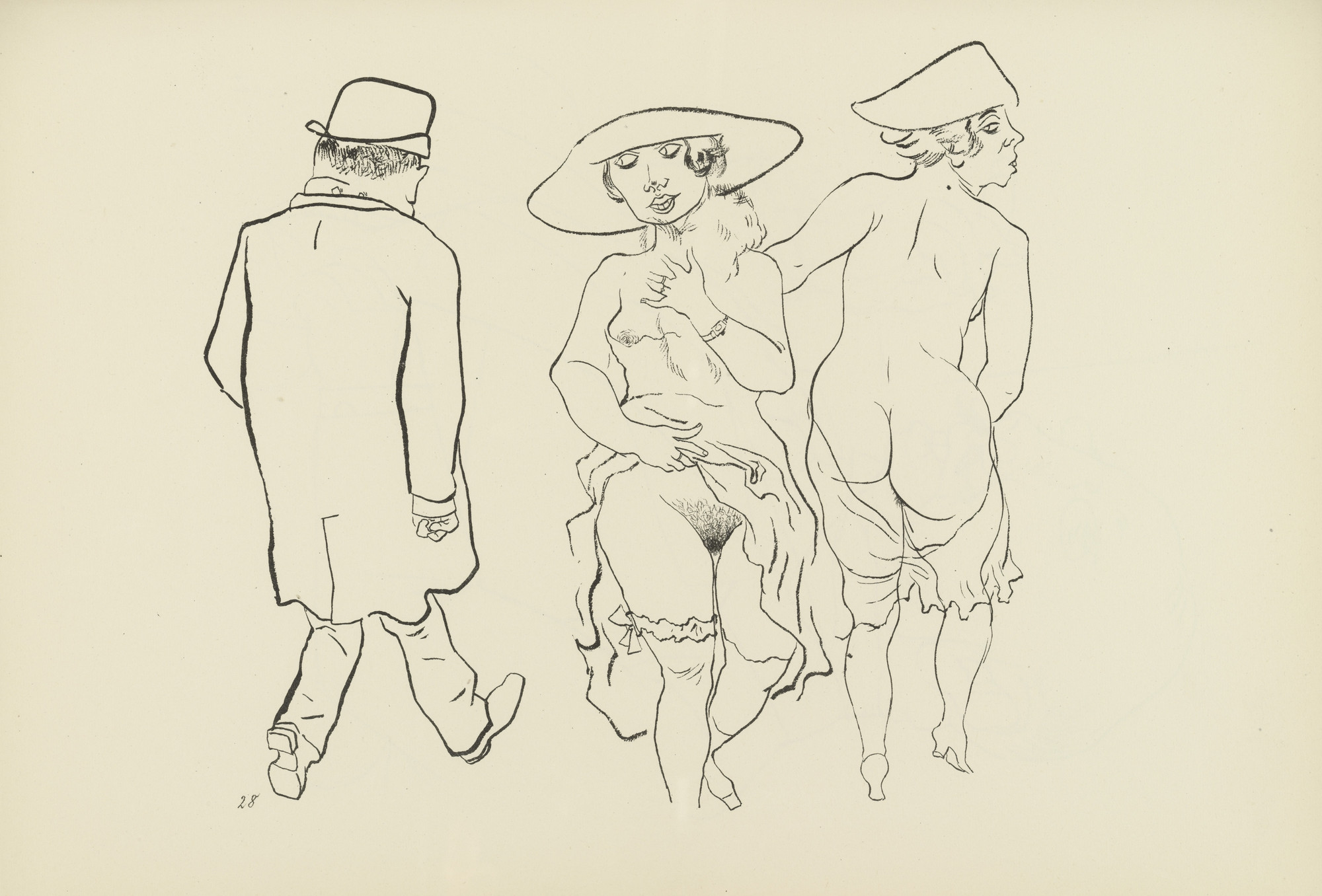 George Grosz. Promenade (plate, folio 35) from Ecce Homo. 1922–23 (original executed in 1922)