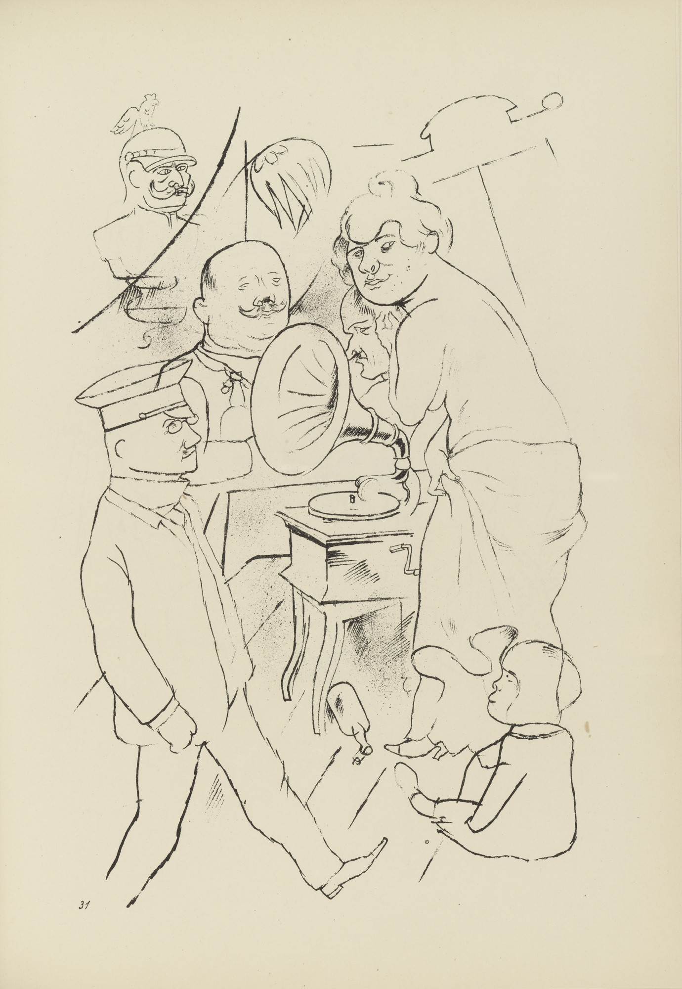 George Grosz. Die Macht der Musik (plate, folio 39) from Ecce Homo