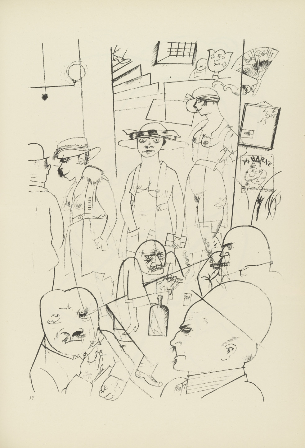 George Grosz. Nachts (plate, folio 42) from Ecce Homo. 1922–23 (original executed in 1919)