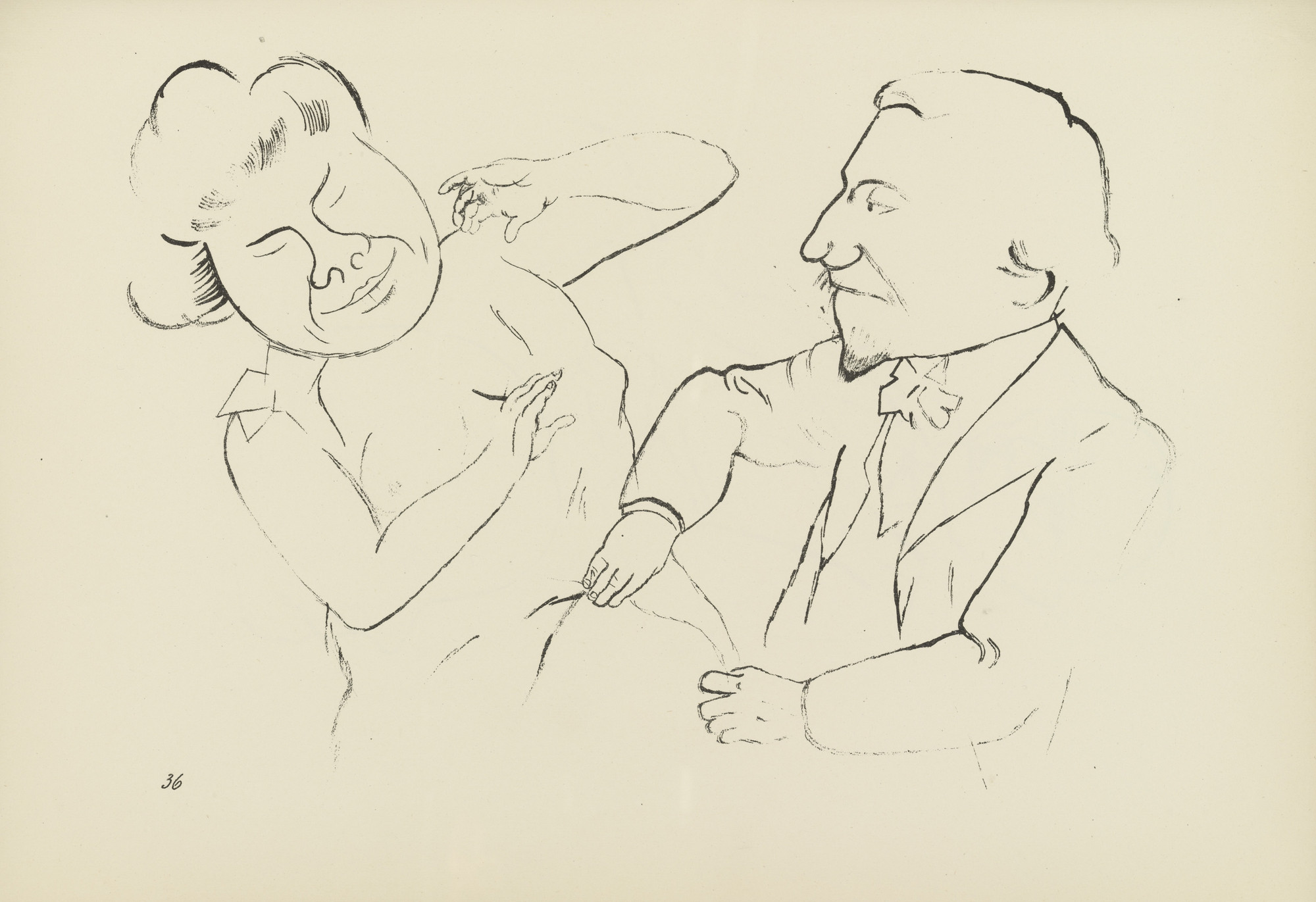 George Grosz. Plauderstunde (plate, folio 45) from Ecce Homo. 1922–23 (original executed in 1922)