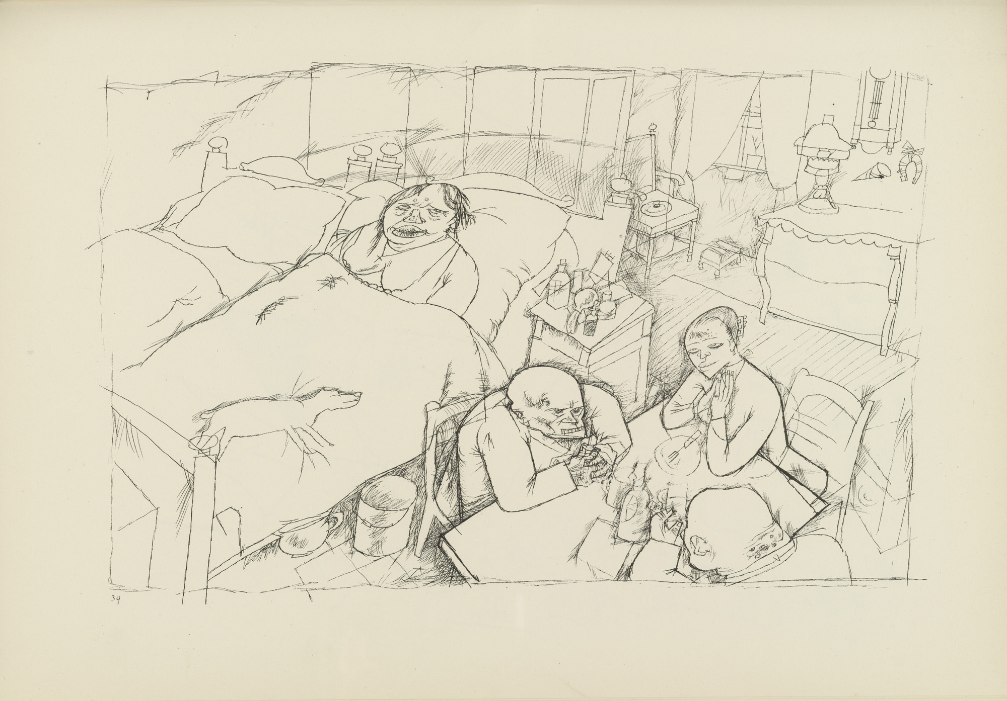 George Grosz. Interieur (plate, folio 48) from Ecce Homo. 1922–23 (original executed in 1915)
