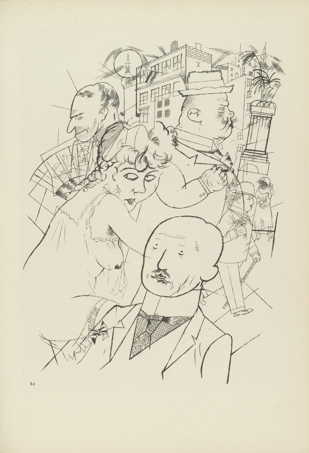 George Grosz. Dr. Huelsenbeck am Ende (plate, folio 49) from Ecce Homo. 1922–23 (original executed in 1920)