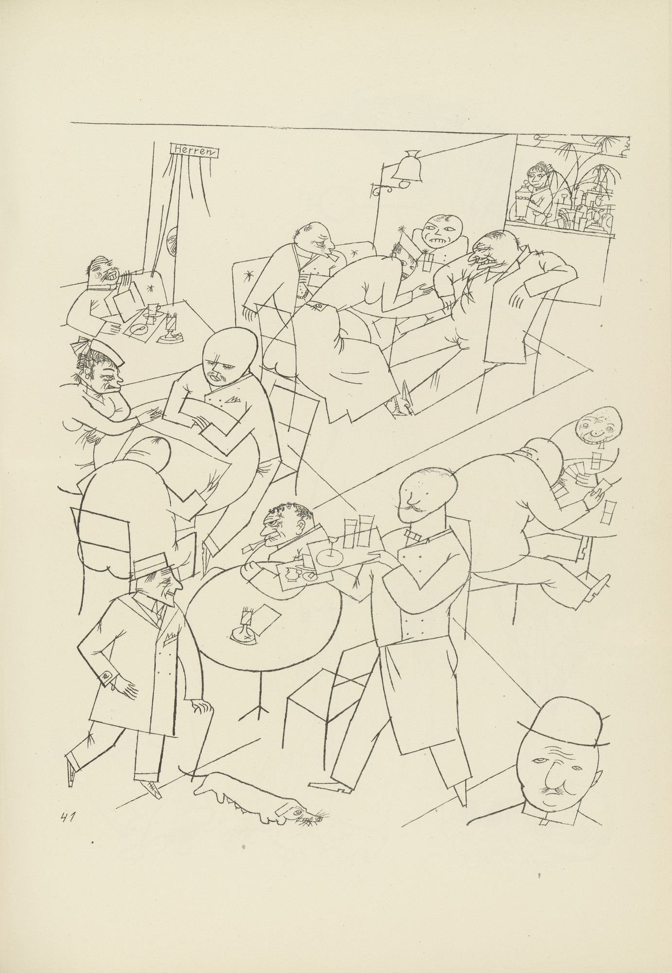 George Grosz. Café (plate, folio 51) from Ecce Homo