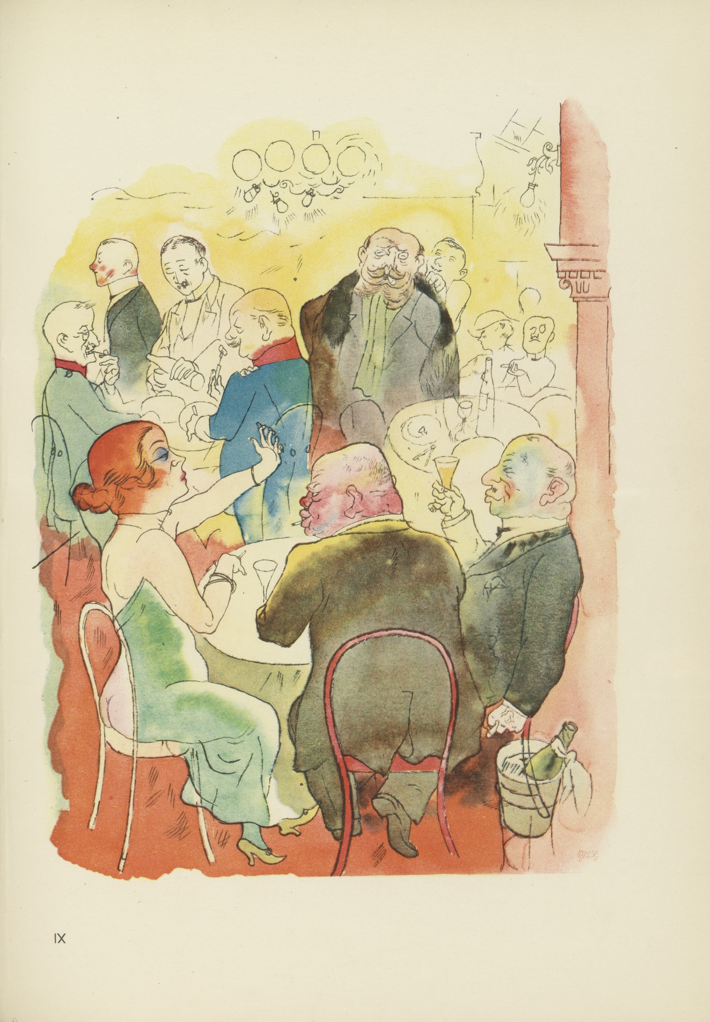 George Grosz. Soirée (plate, folio 55) from Ecce Homo