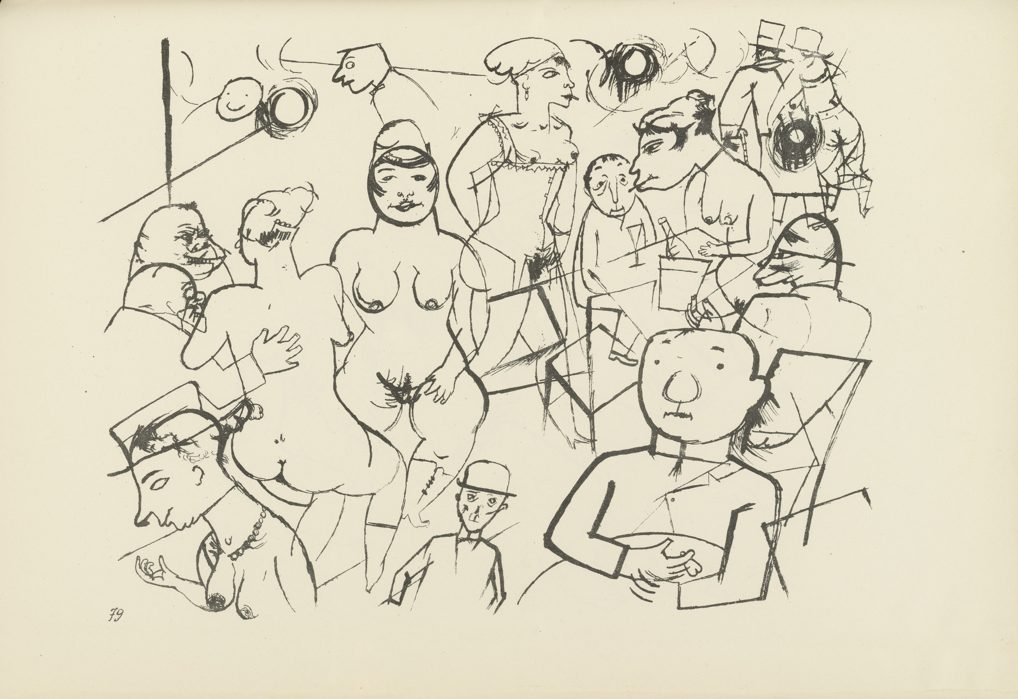 George Grosz. Dr. Benn's Nachtcafé (plate, folio 96) from Ecce Homo