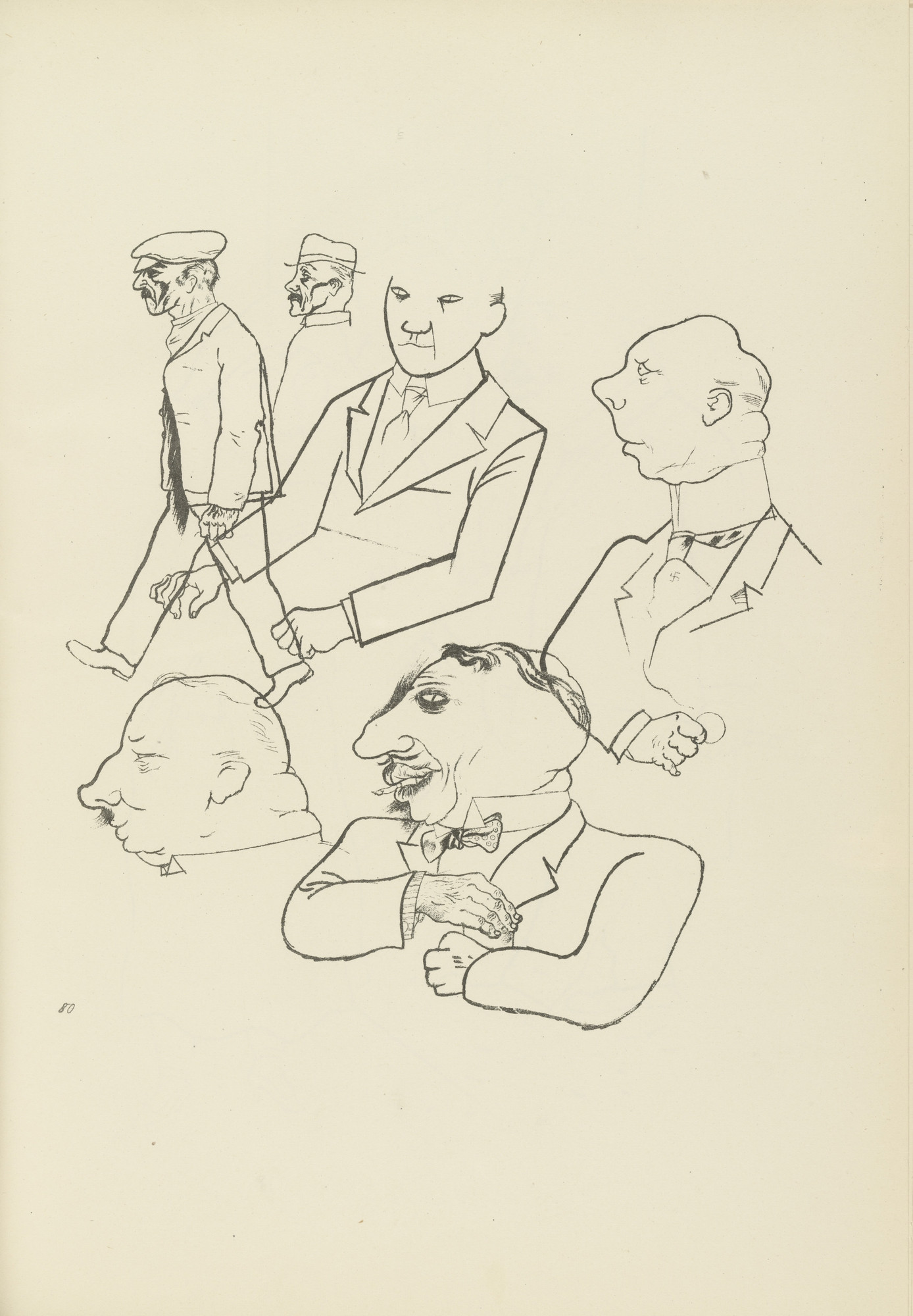 George Grosz. Köpfe (plate, folio 97) from Ecce Homo
