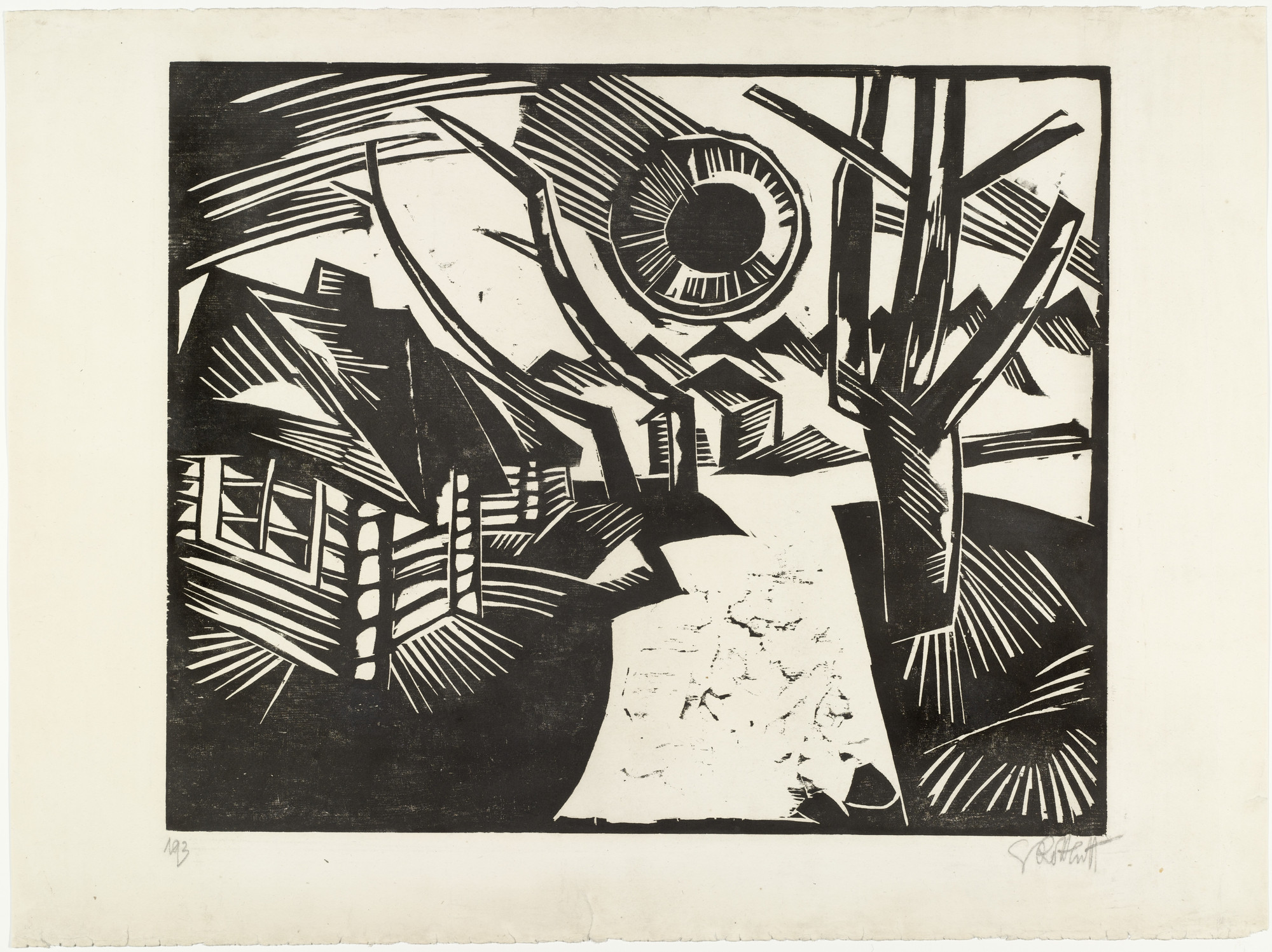 Karl Schmidt-Rottluff. Russian Landscape with Sun (Russische