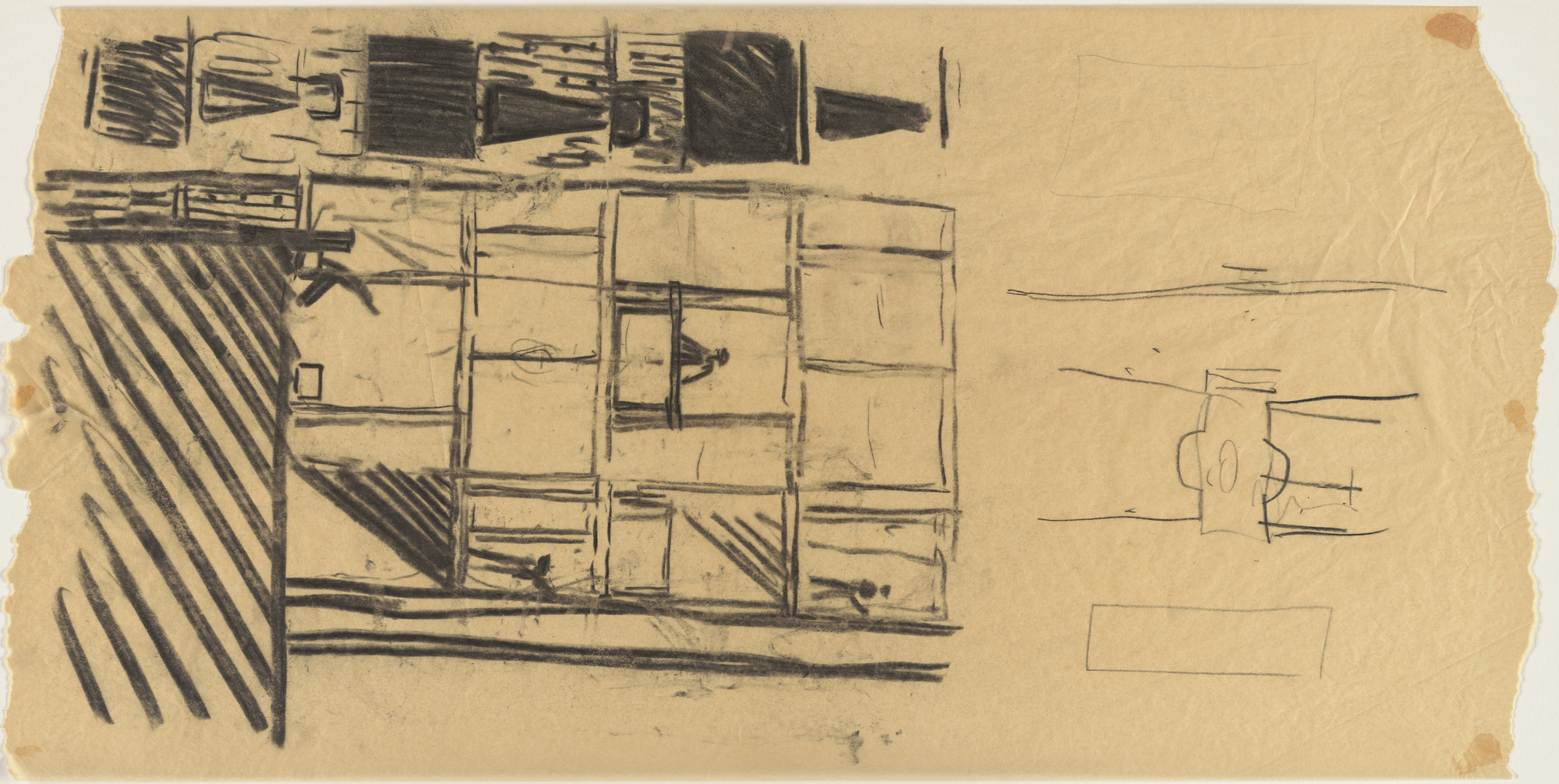 Louis I. Kahn. Salk Institute for Biological Studies (laboratory, meeting house, and housing), La Jolla, California (Laboratory: elevation of studies)