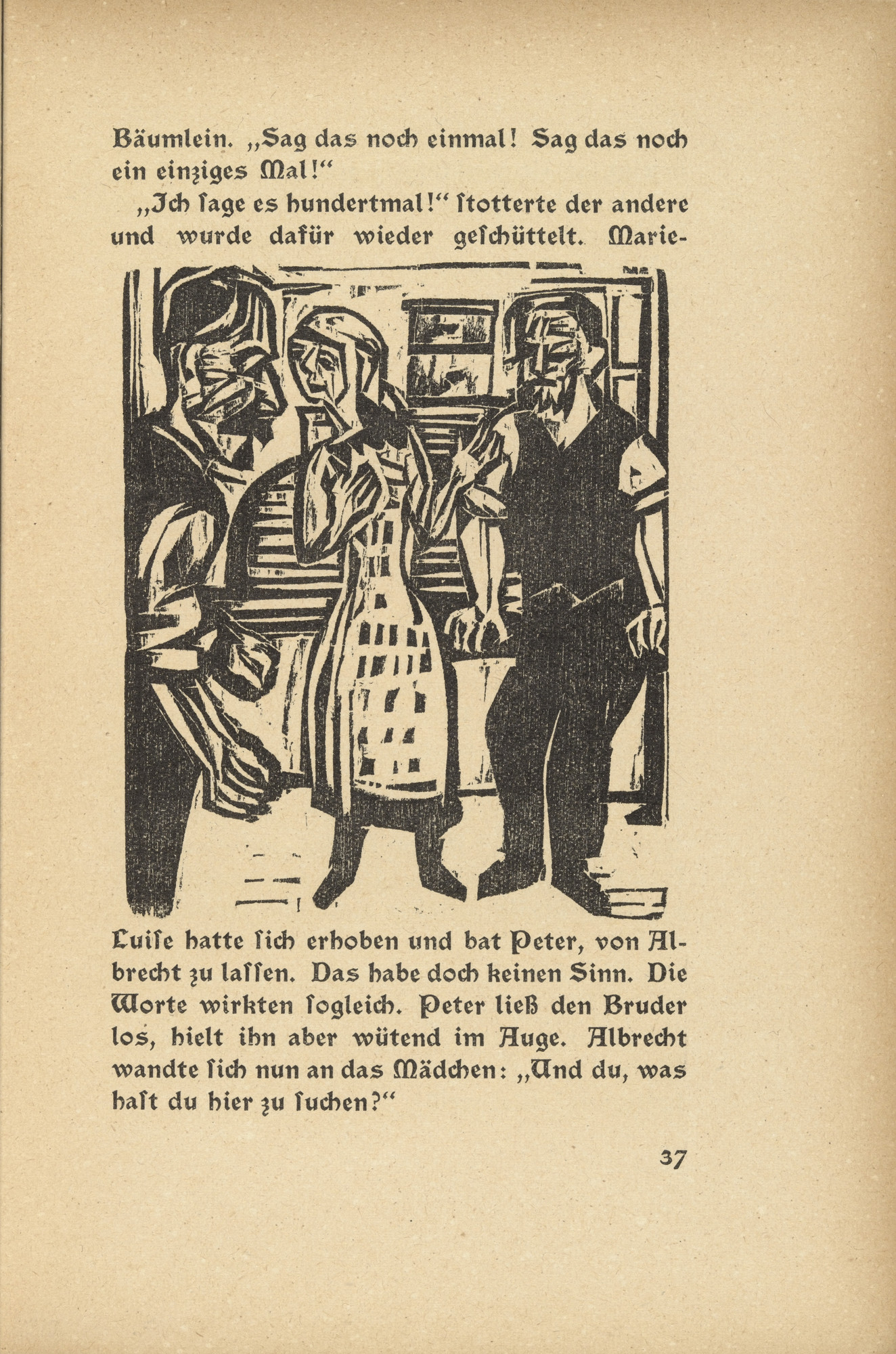 Ernst Ludwig Kirchner. Briggel: Albrecht, Peter and Marie Luise (in-text plate, page 37) from Neben der Heerstrasse (Off the Main Road)