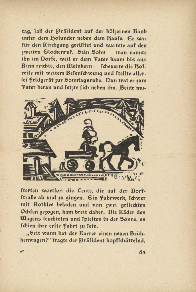 Downfall: The Horse Cart (Niedergang: Pferdefuhrwerk) (in-text plate, page 83) from Neben der Heerstrasse (Off the Main Road)