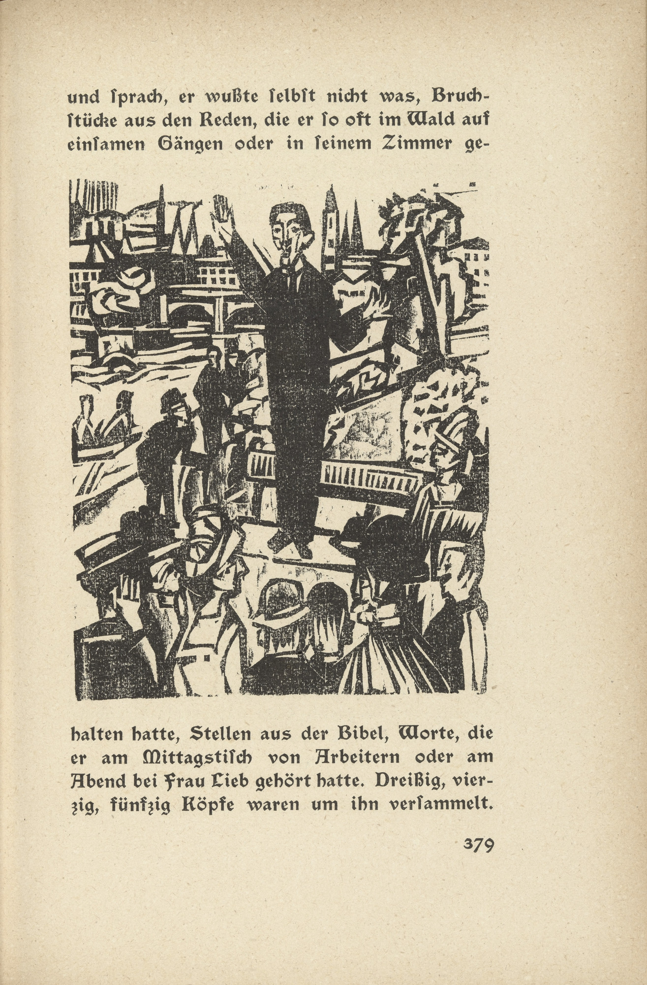 Ernst Ludwig Kirchner. The Peace Apostle: The Speaker (in-text plate, page 379) from Neben der Heerstrasse (Off the Main Road)
