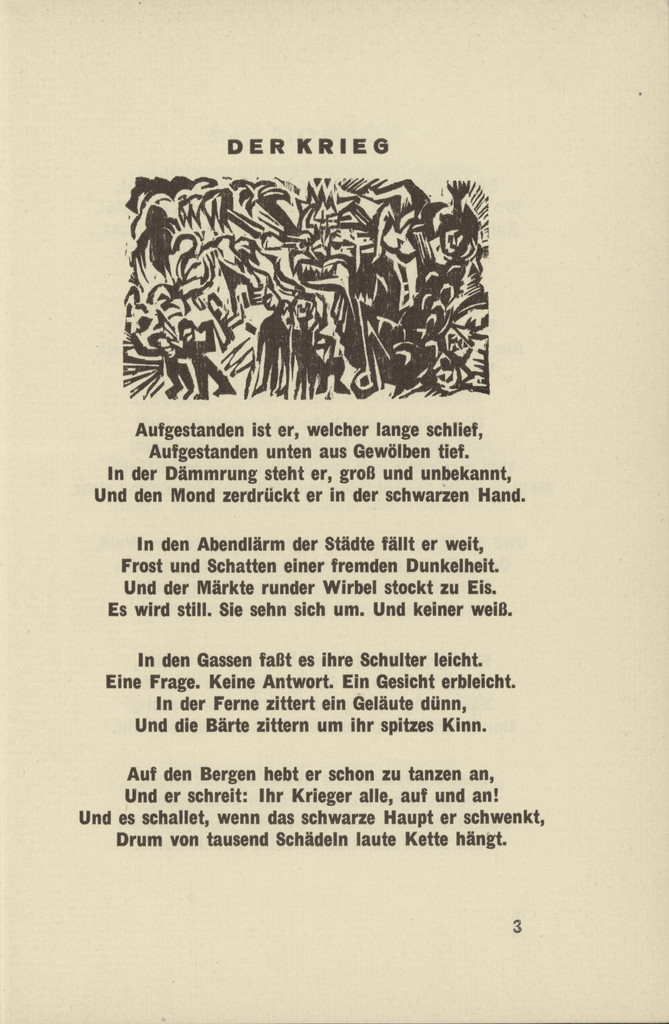 The War (Der Krieg) (headpiece, page 3) from Umbra vitae (Shadow of Life)